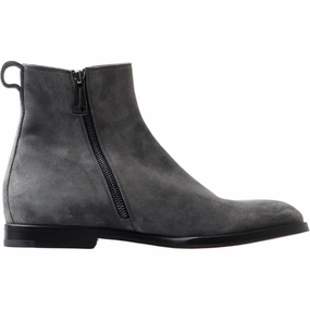 Dolce & Gabbana Gray Leather Men Ankle Boots Shoes Boots Rubber