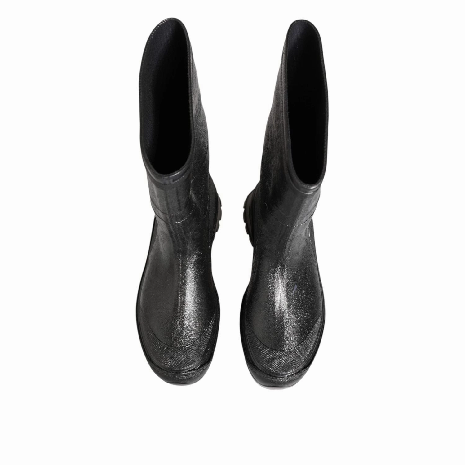 Aldo Boots Dolce & Gabbana Metallic Black Pull On Rain Boots Shoes