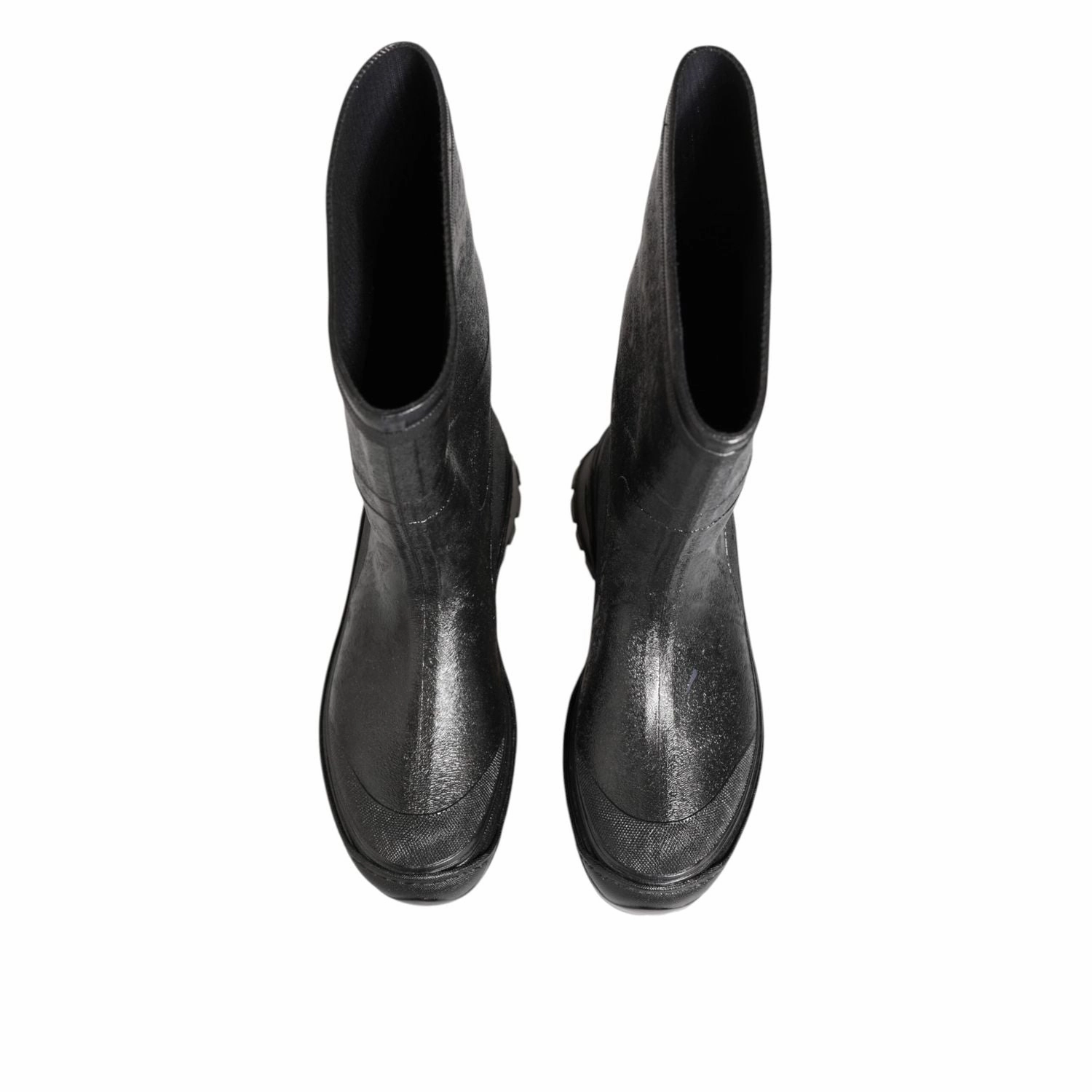 Dolce & Gabbana Metallic Gray Pull On Rain Boots Shoes Winter Boots Meaning