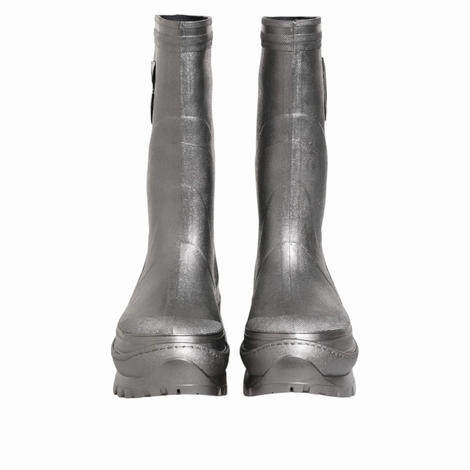Winter Duck Boots Dolce & Gabbana Metallic Silver Pull On Rain Boots Shoes