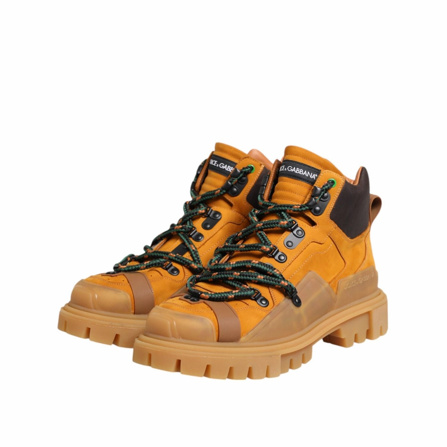 Legionnaire Boots Dolce & Gabbana Orange Lace Up Trekking Ankle Boots Shoes