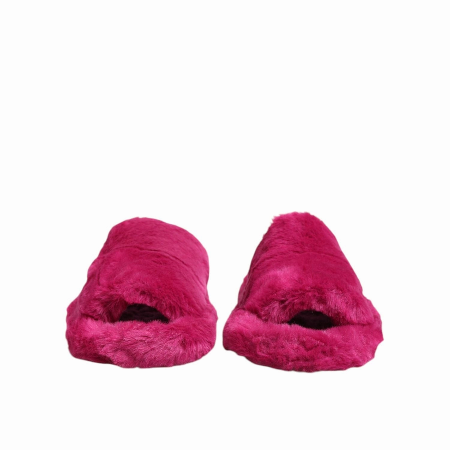 Nip Slippers Dolce & Gabbana Pink Acrylic Faux Fur Mens Flats Sandals Shoes