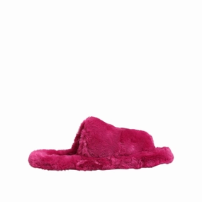 Dolce & Gabbana Pink Acrylic Faux Fur Mens Flats Sandals Shoes Golden Retriever Slippers