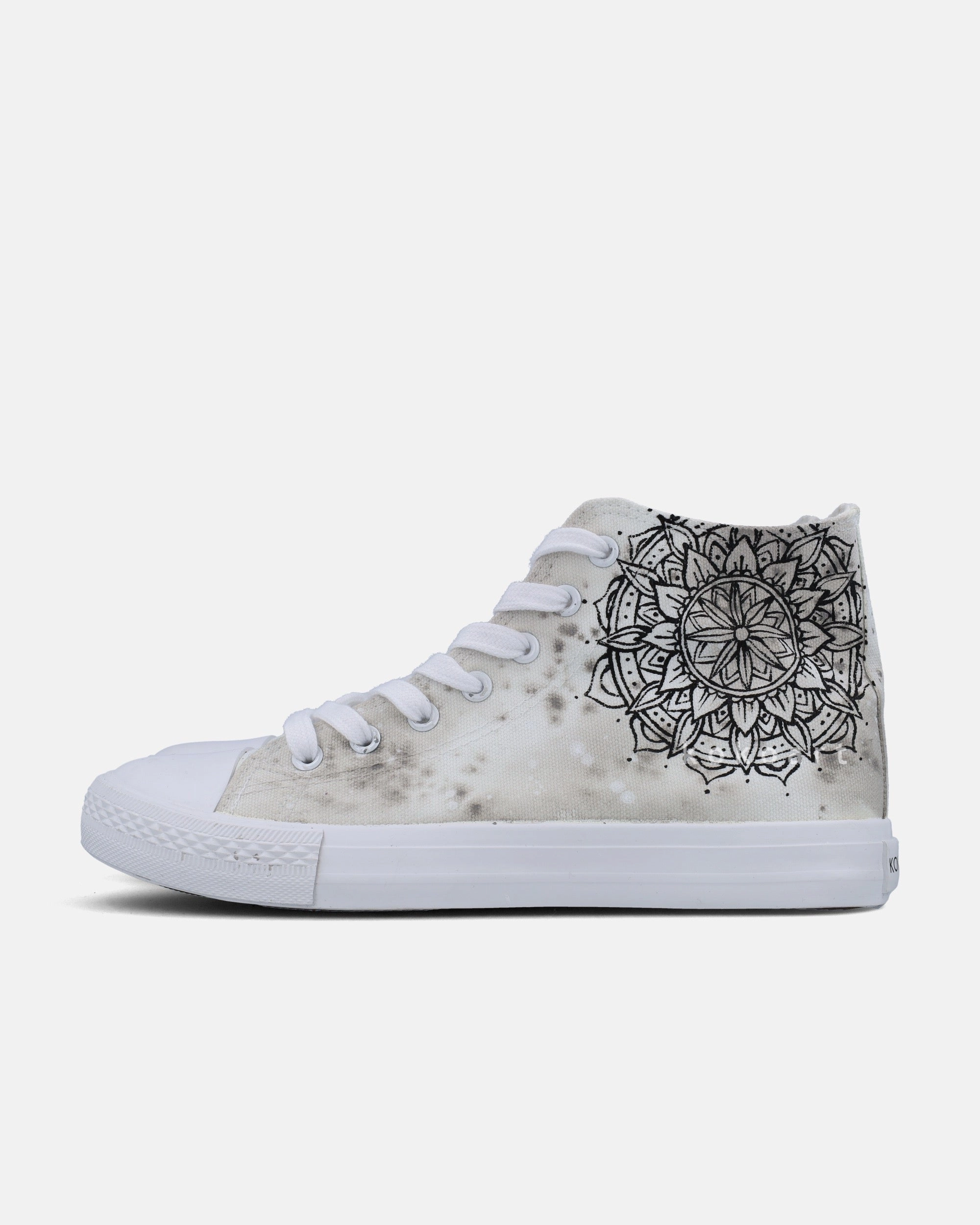 Black Cats Silohuette and MandalaHand Painted Shoes