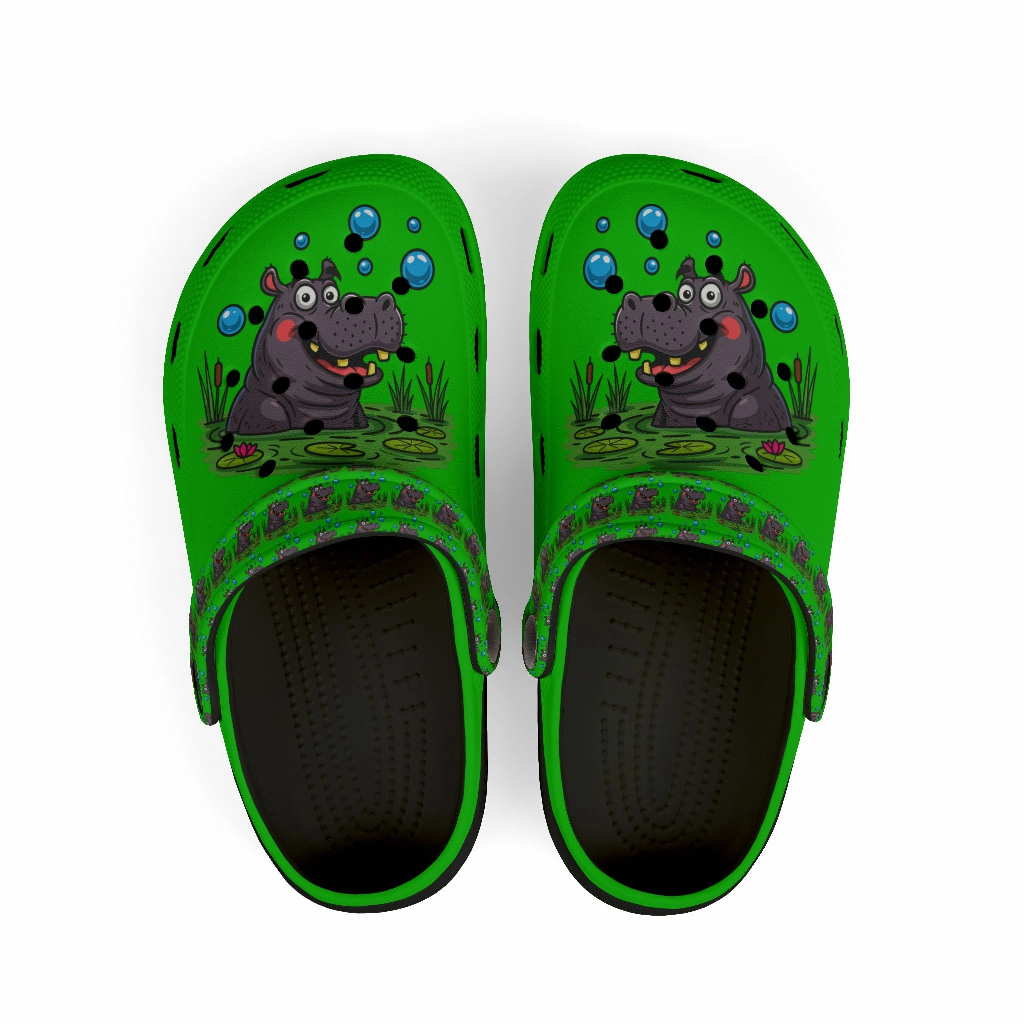 Waterproof Shoe Spray Hippo-Themed Kid's EVA Foam Clogs - Fun Waterproof Slip-Ons for Playtime, Summer, Gifts, Birthdays, Beach