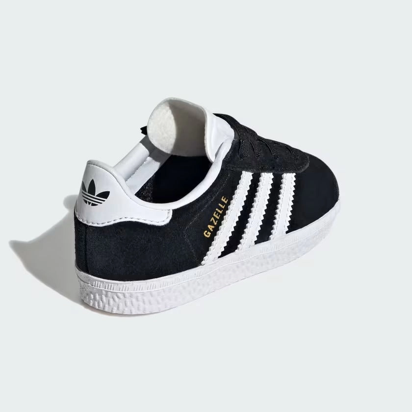 Towelie Adidas Shoe Infant's Adidas Gazelle Comfort Closure Elastic Laces Shoes - Black/White
