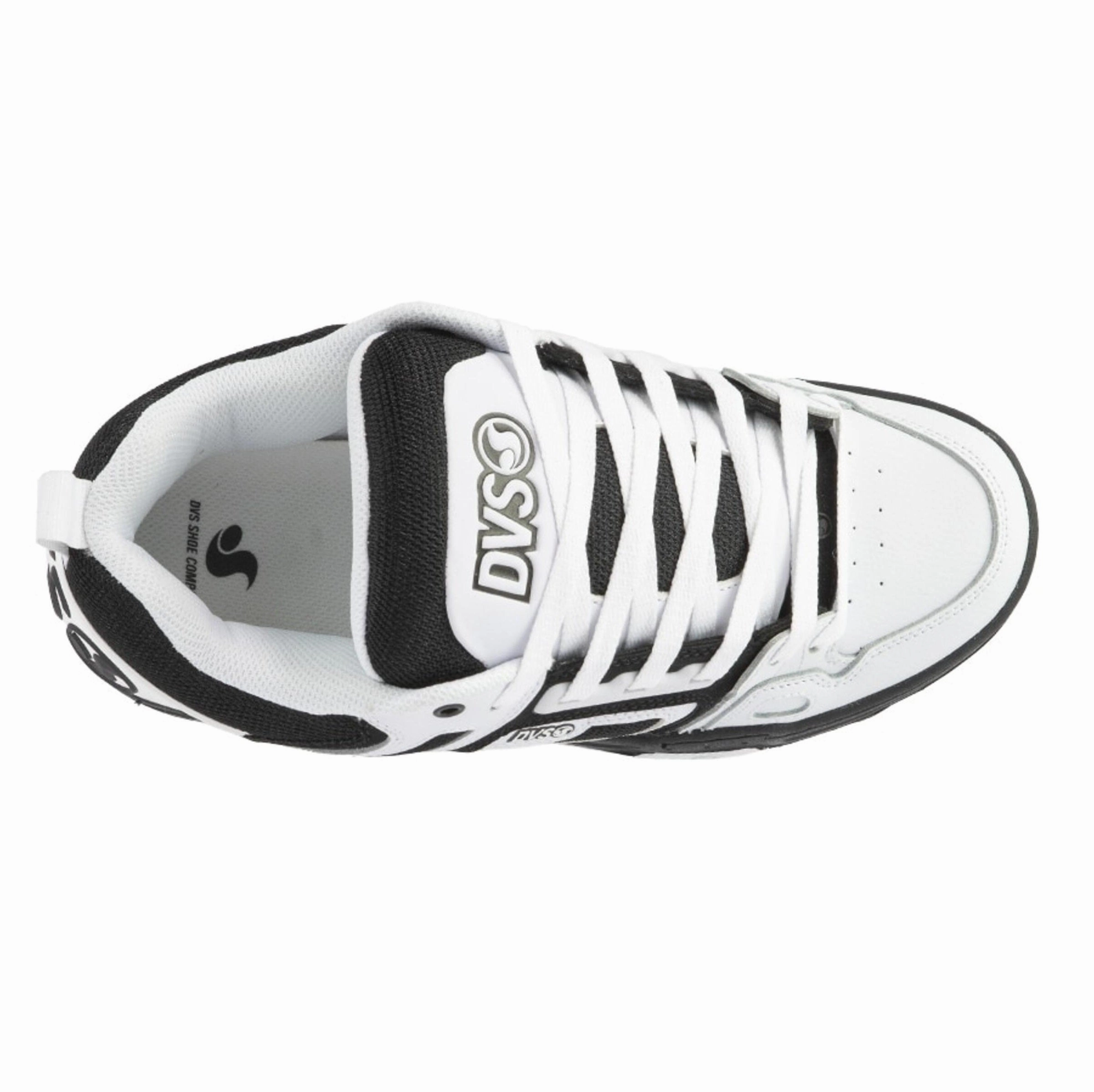 DVS Comanche White Black White Leather Pro Model Skate Shoes