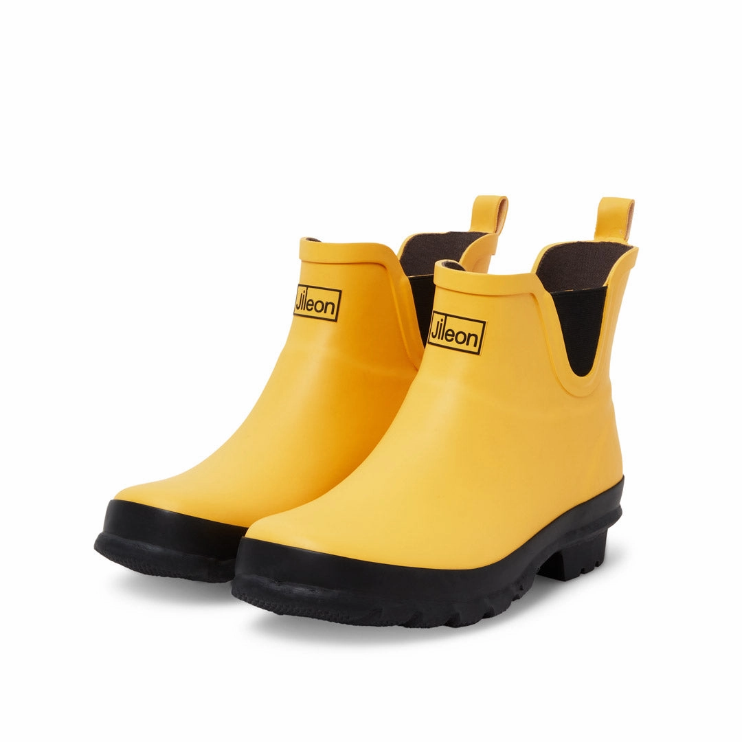 Ankle Height Rain Boots - Yellow Matt - Wide Foot - Easy to Slip On Targhee Iv Wide Waterproof Hiking Shoe