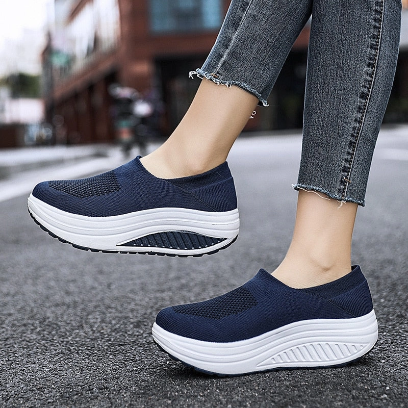 Fox Flat Pedal Shoes Atikota Orthopedic Platform Sneakers for Women Mesh Flat and comfortable / FREE Shipping