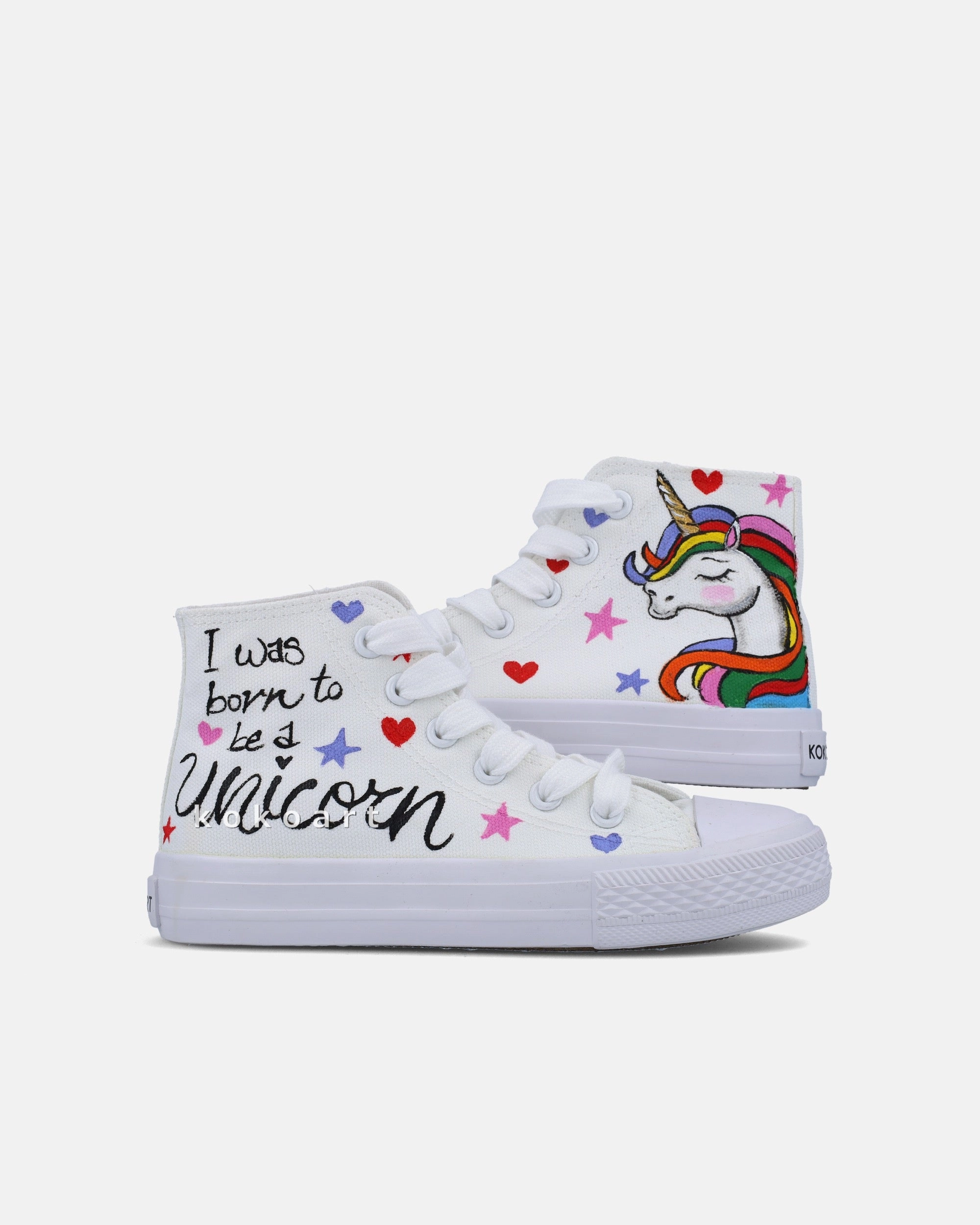 Unicorn Hand Painted Shoes Enago Waterproof Hiking Shoes