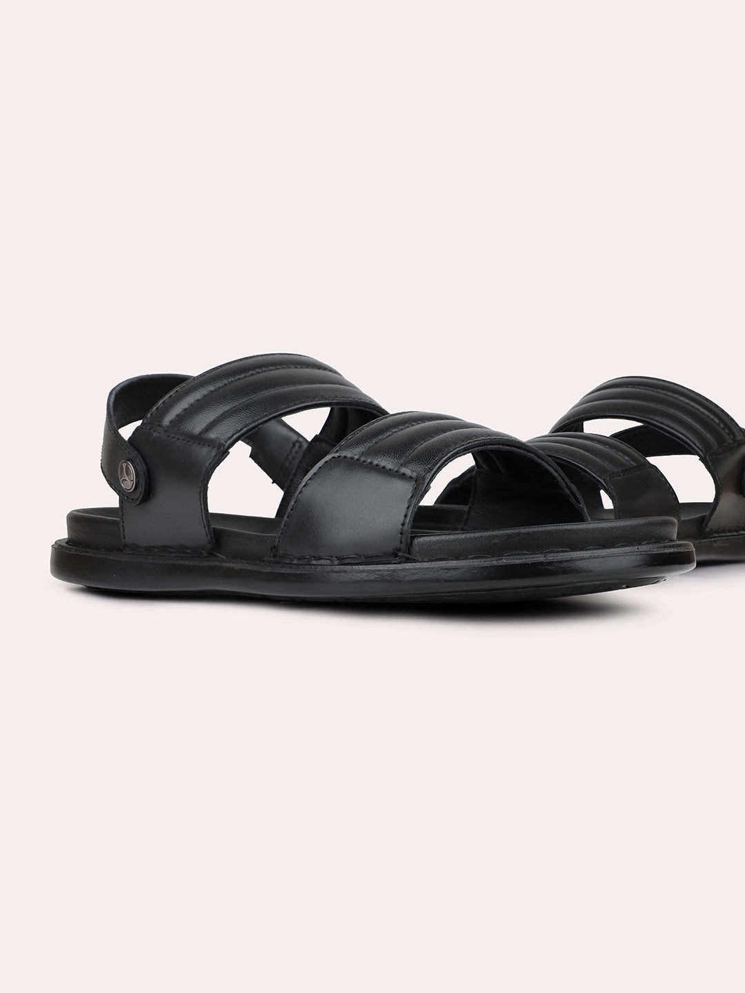 Recovery Sandals Oofos Mens Black Solid Round Toe Casual Sandals
