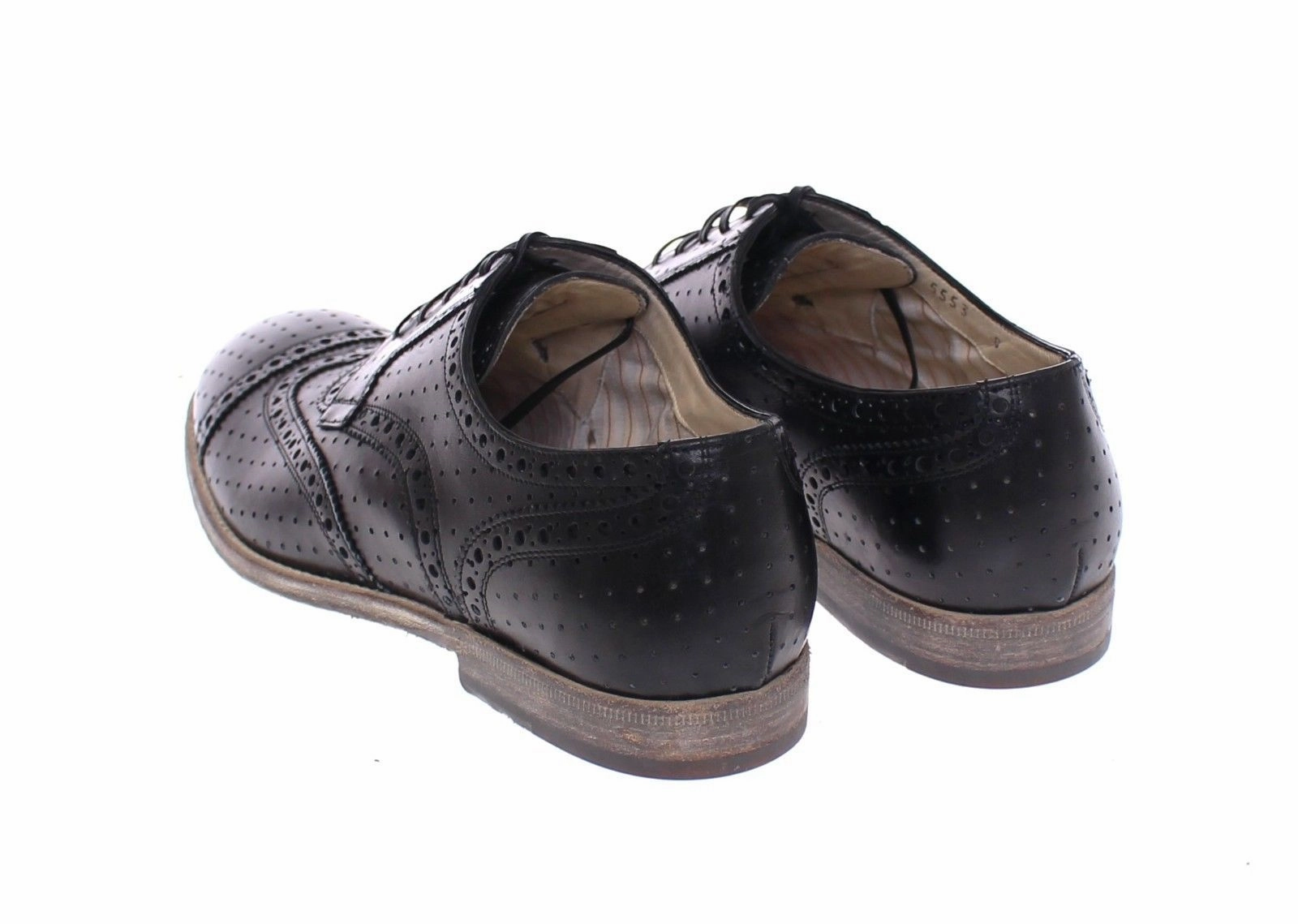 Neutral Flat Shoes Black Leather Wingtip Formal Shoes