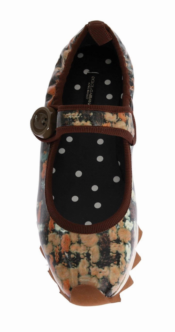 Dress Shoes Flat Feet Brown Patent Leather Ballerina Shoes