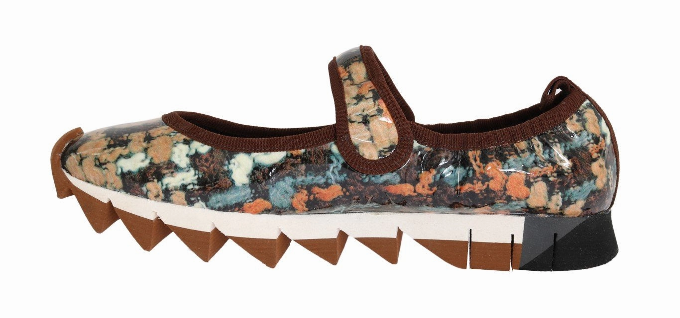 Brown Patent Leather Ballerina Shoes Weight Training Shoes For Flat Feet