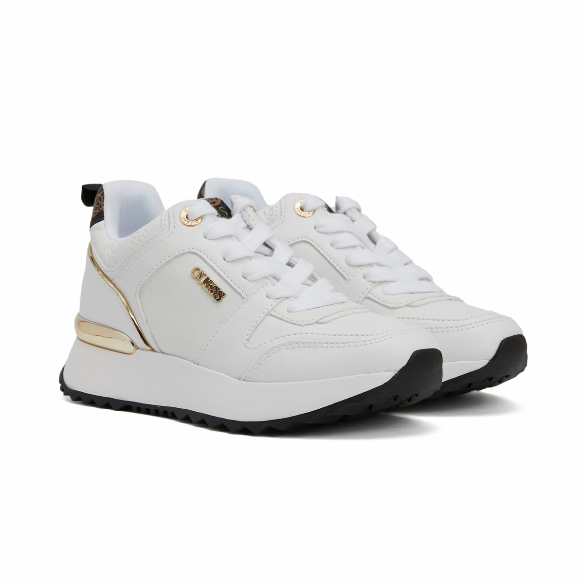 GUESS Kadlin Sneakers Women - WHTGLD Faux Leather Sneakers