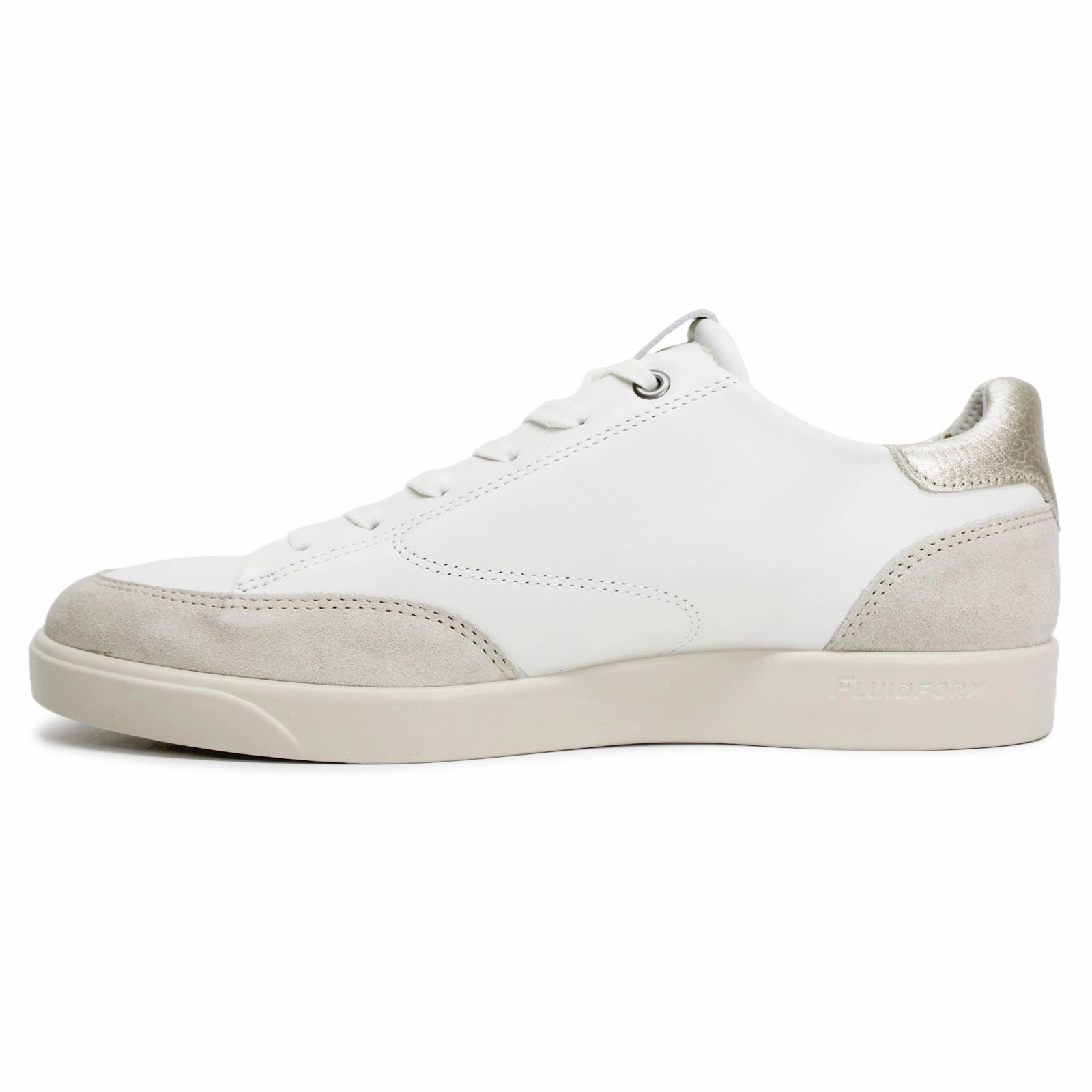 Running Shoe Fitting Gait Analysis Ecco Street Lite 212853 Nubuck Leather Women's Low Top Limestone White Pure Whte Gold Trainers
