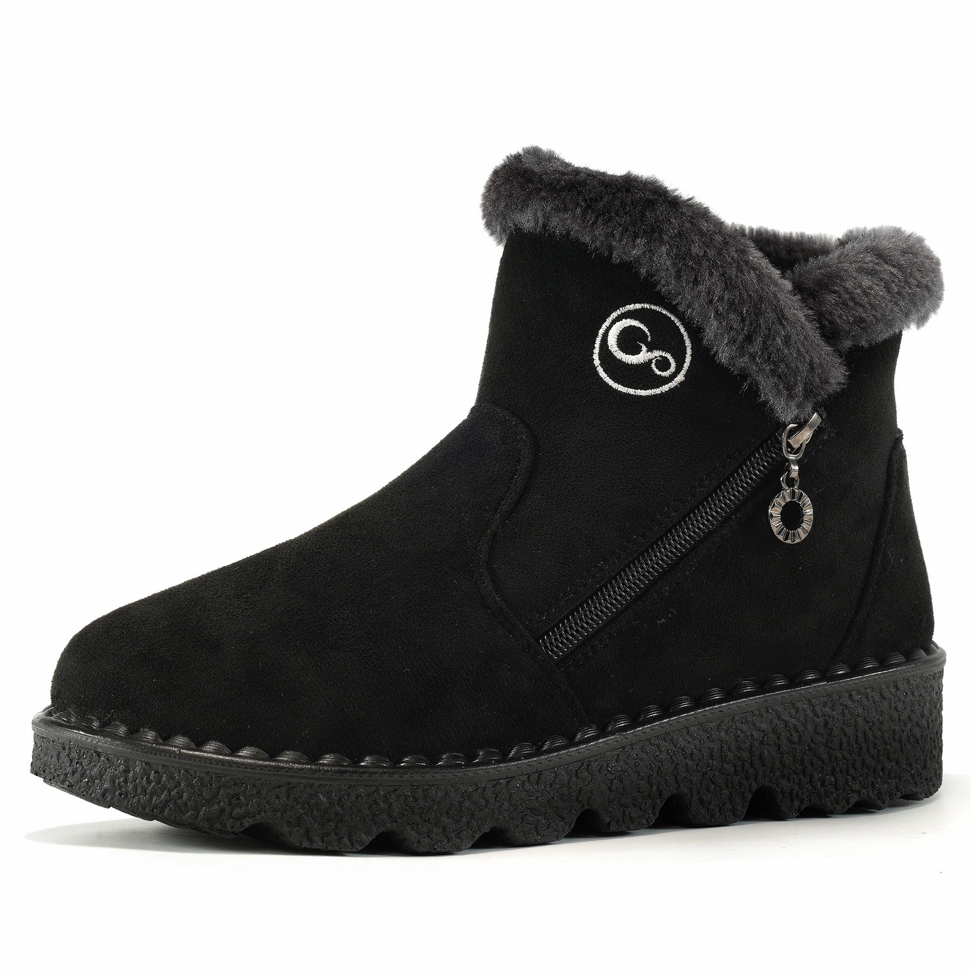 Ecetana Women Snow Boots Winter Shoes Faux Fur Lined Warm Comfortable Anti Slip Booties with Zippers Best Waterproof Trekking Shoes