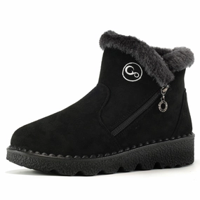 Ecetana Women Snow Boots Winter Shoes Faux Fur Lined Warm Comfortable Anti Slip Booties with Zippers Top Rated Golf Shoes