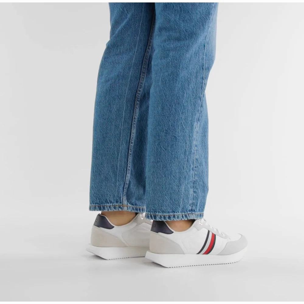 Sneakers Washing Tommy Hilfiger Essential Runner Global Stripes Women FW0FW07831-WHT