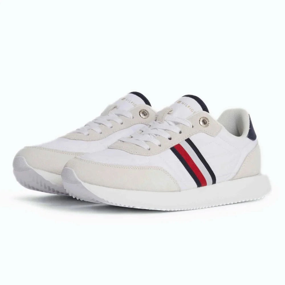 Tommy Hilfiger Essential Runner Global Stripes Women FW0FW07831-WHT Cole Haan Leather Sneakers