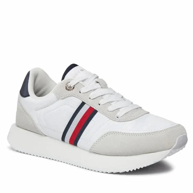 Hard To Find Sneakers Tommy Hilfiger Essential Runner Global Stripes Women FW0FW07831-WHT