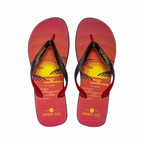 Orthotic Flip Flops For Flat Feet Samba Sol Mens Beach Collection Flip Flops - Sunset