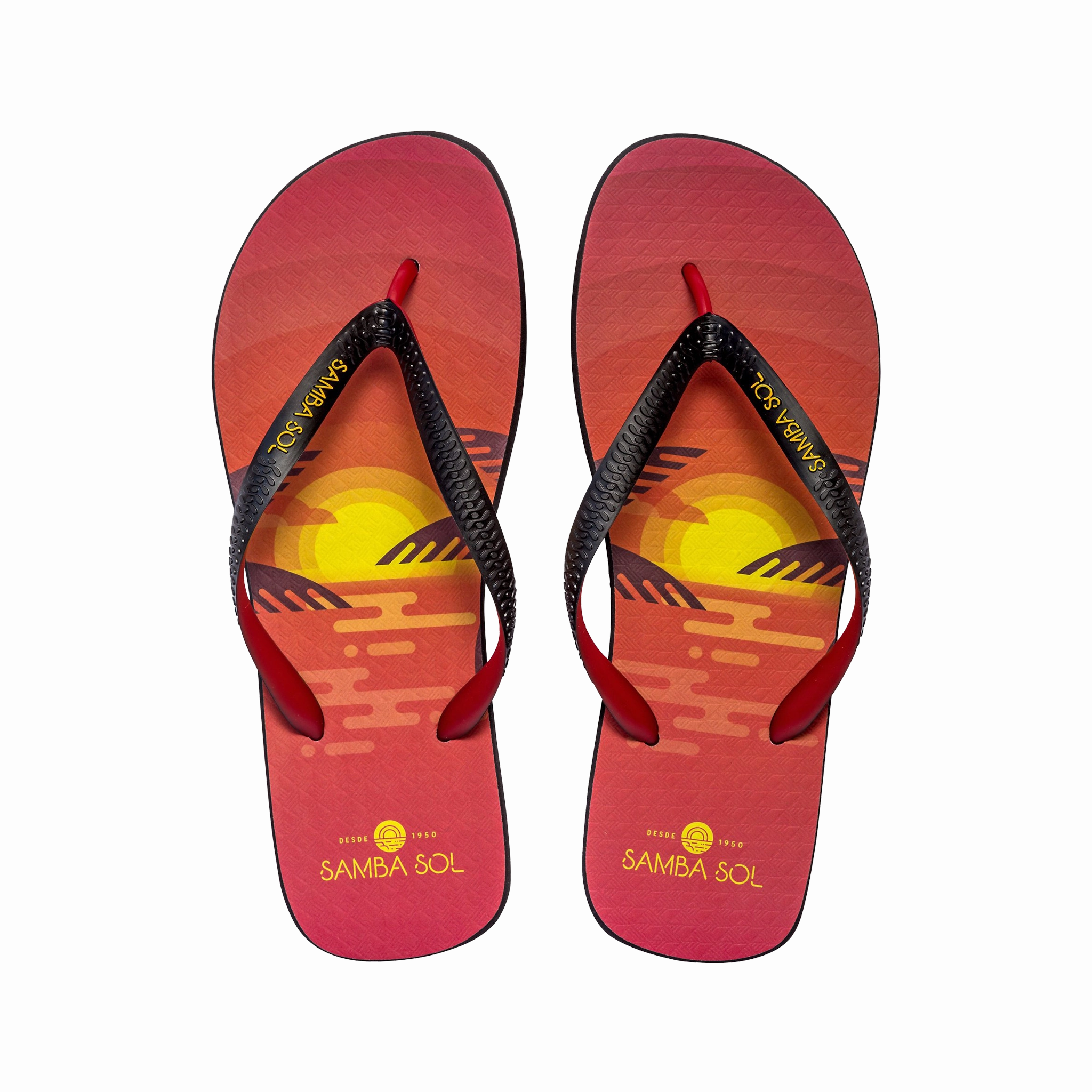 Lemon Flip Flops Samba Sol Mens Beach Collection Flip Flops - Sunset