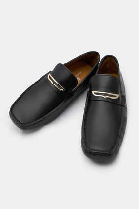 Black Casual Moccasins Shoes Casual Dress Slip On Shoes