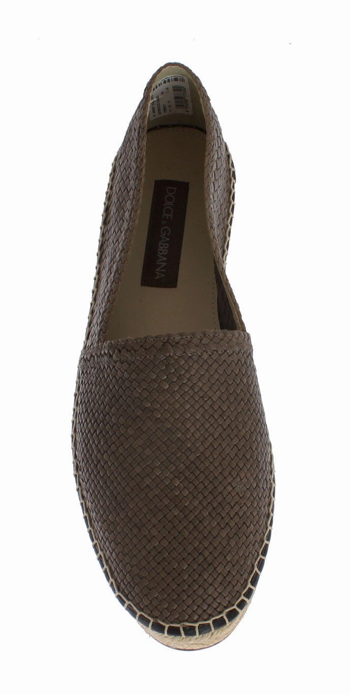 Kate Middleton Espadrilles Castaner Prix Gray Leather Woven Loafers Espadrilles