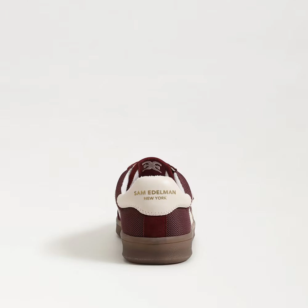 Waterproof Shoes Cycling Sam Edelman Women's Talia Velcro Sneaker | French Burgundy Mesh/Suede