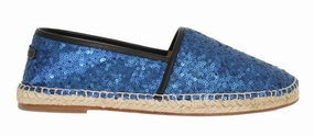 Gucci Espadrilles Double G Blue Sequined Logo Loafers Espadrilles