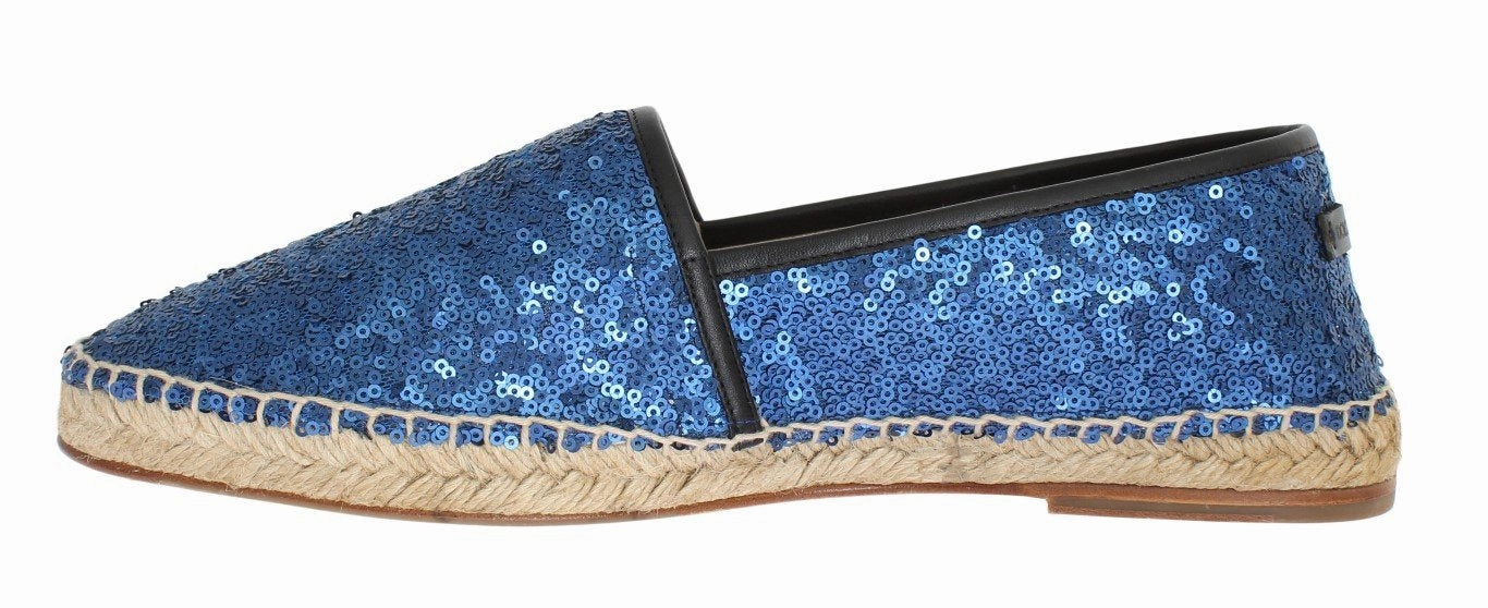 Blue Sequined Logo Loafers Espadrilles Colleen Espadrille Wedge