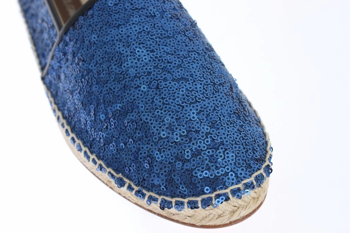 Blue Sequined Logo Loafers Espadrilles Montego Bay Club Espadrilles