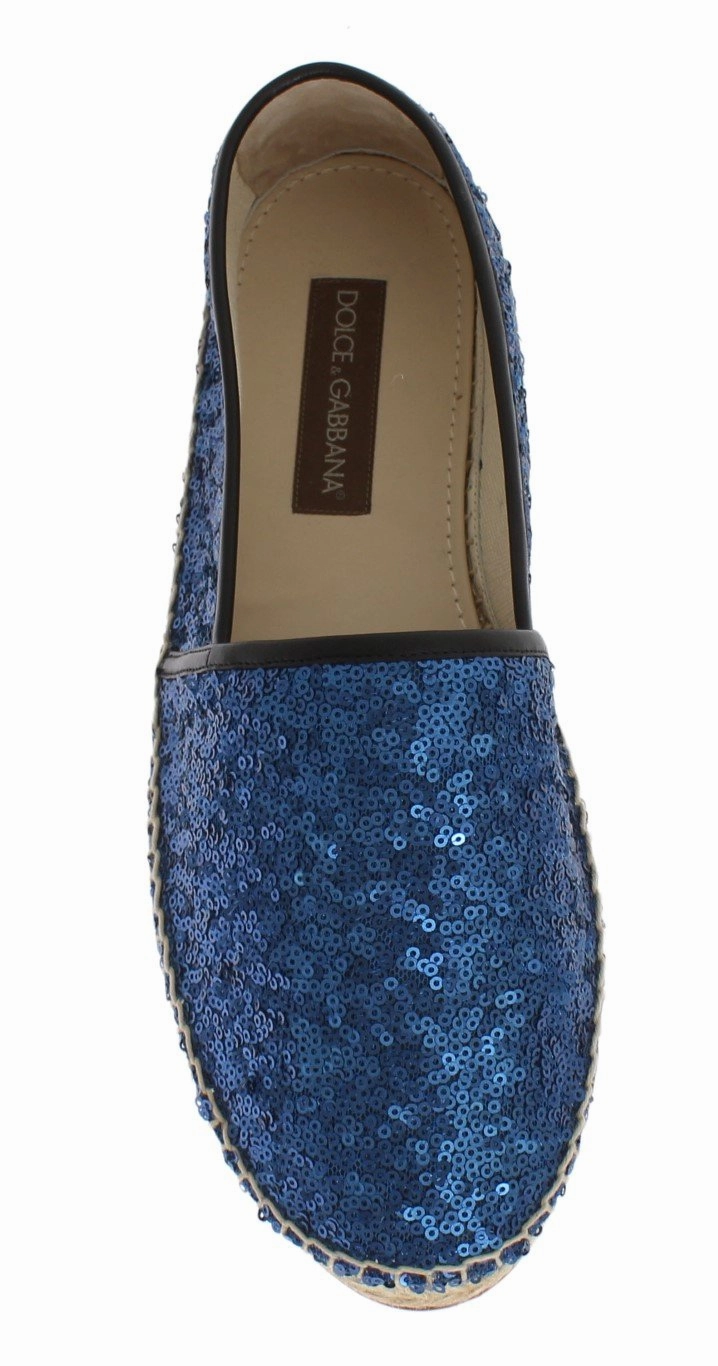 Blue Sequined Logo Loafers Espadrilles Patricia Espadrille
