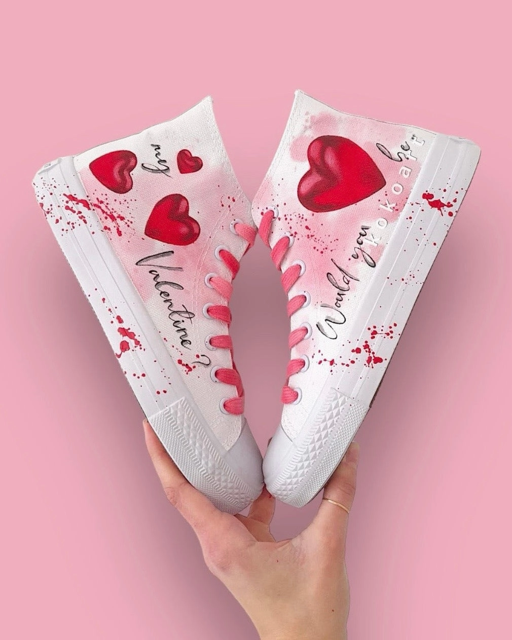 Would you be my Valentine Hand Painted Shoes Waterproof Hiking Shoes