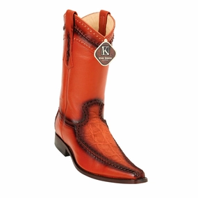 Boots North Face Men's King Exotic Genuine Elephant Boots European Toe Handcrafted Cognac (477bd7003)