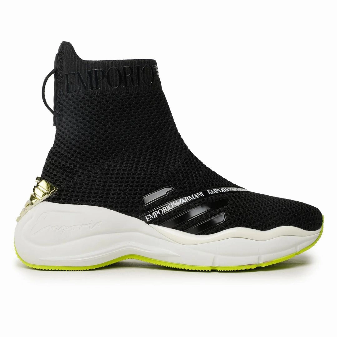 Sneakers Good For Plantar Fasciitis EMPORIO ARMANI Ankle Sock Sneakers Women X3Z061-BLK