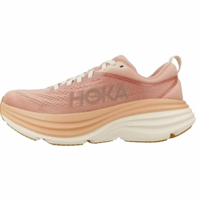 Hoka Women's Bondi 8 Sneaker, Sandstone/Cream Trail Running Shoes Overpronation