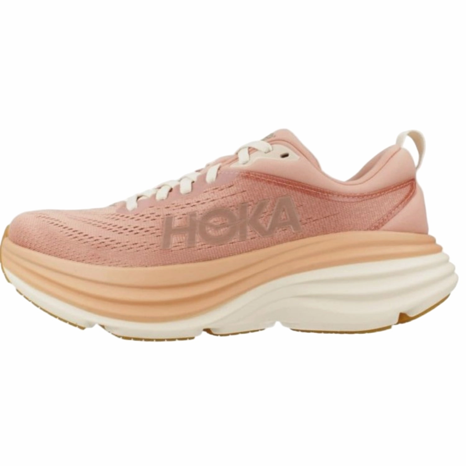 Hoka Women's Bondi 8 Sneaker, Sandstone/Cream Best Road To Trail Running Shoes 2024