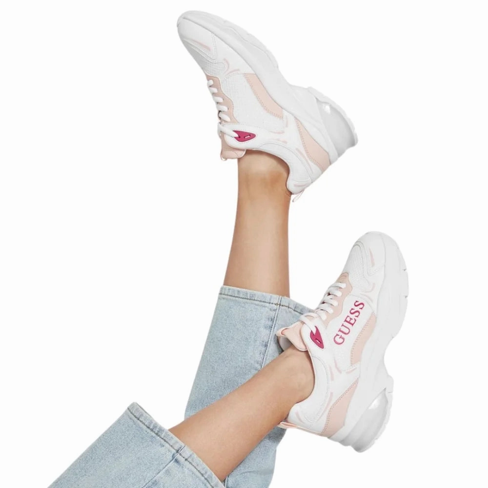 Cadillac Sneakers GUESS Tamaa Metallic Mesh Sneakers Women - WHTRSE