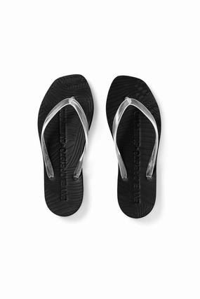 Envelope 1976 x Sleepers Black with transparent strap Flip Flops For Plantar Fascia