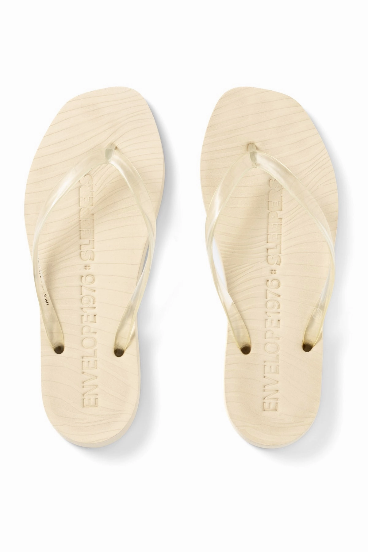 Brookstone Flip Flops Envelope 1976 x Sleepers Cream with transparent strap