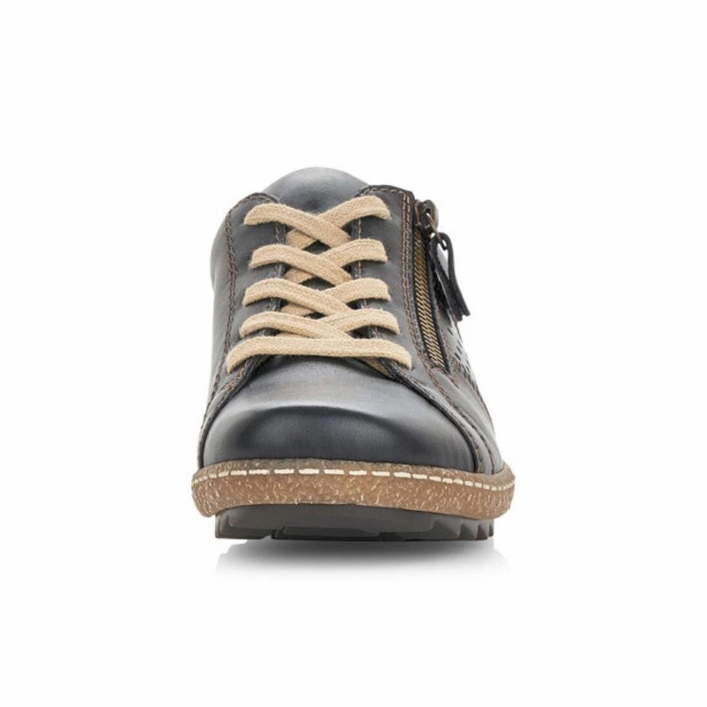 Shoes For Business Attire Remonte Liv 17 Black Combi Leather Sneaker (Women's)