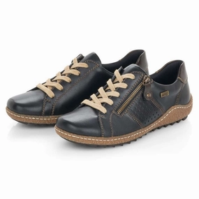 Mens Dryjoys Tour Casual Golf Shoe Remonte Liv 17 Black Combi Leather Sneaker (Women's)