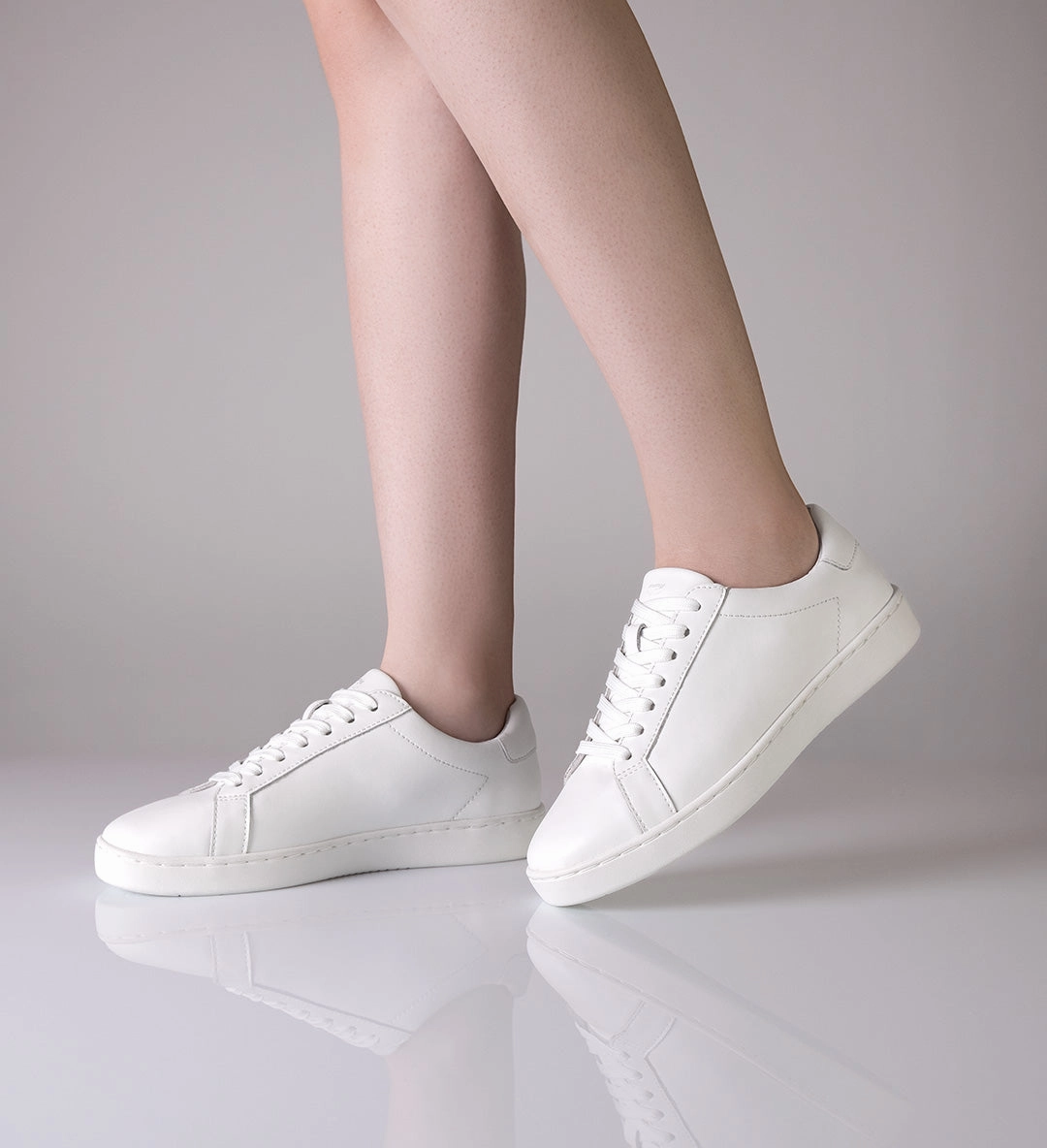 Shoe Box Flat Rate Werner Kern, 7025 Women's Sneaker, White Nappa Leather, Full-Sole, Flat Heel