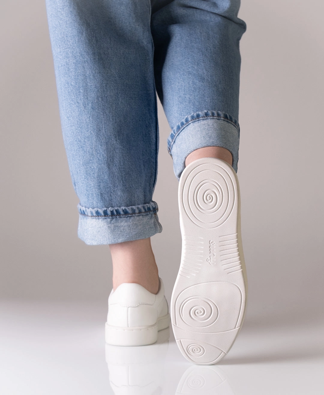 Werner Kern, 7025 Women's Sneaker, White Nappa Leather, Full-Sole, Flat Heel Vans Shoes Flat