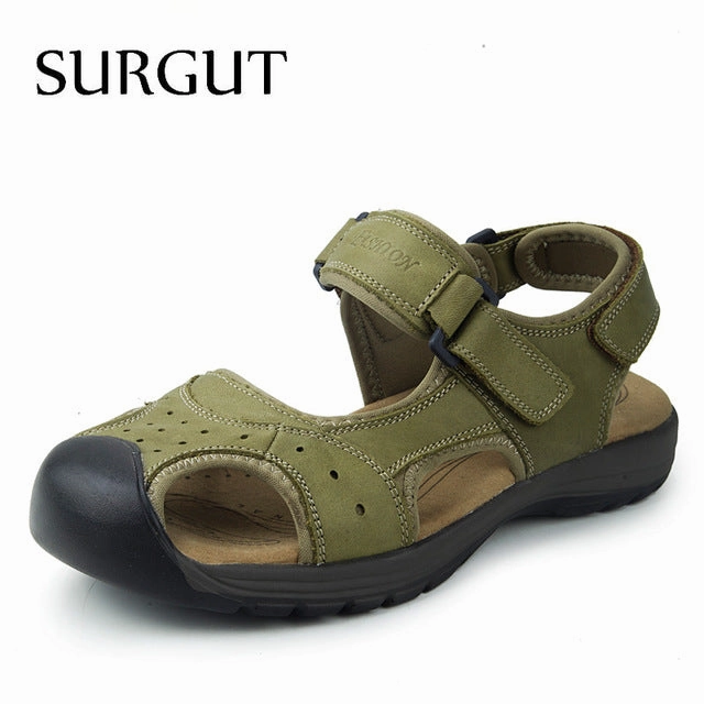 Recommended Shoes For Flat Feet Fashion Summer Sandals Men Shoes  Brand Breathable Quality Leather Beach Sandals Comfy Simple Men's Sandals Shoes