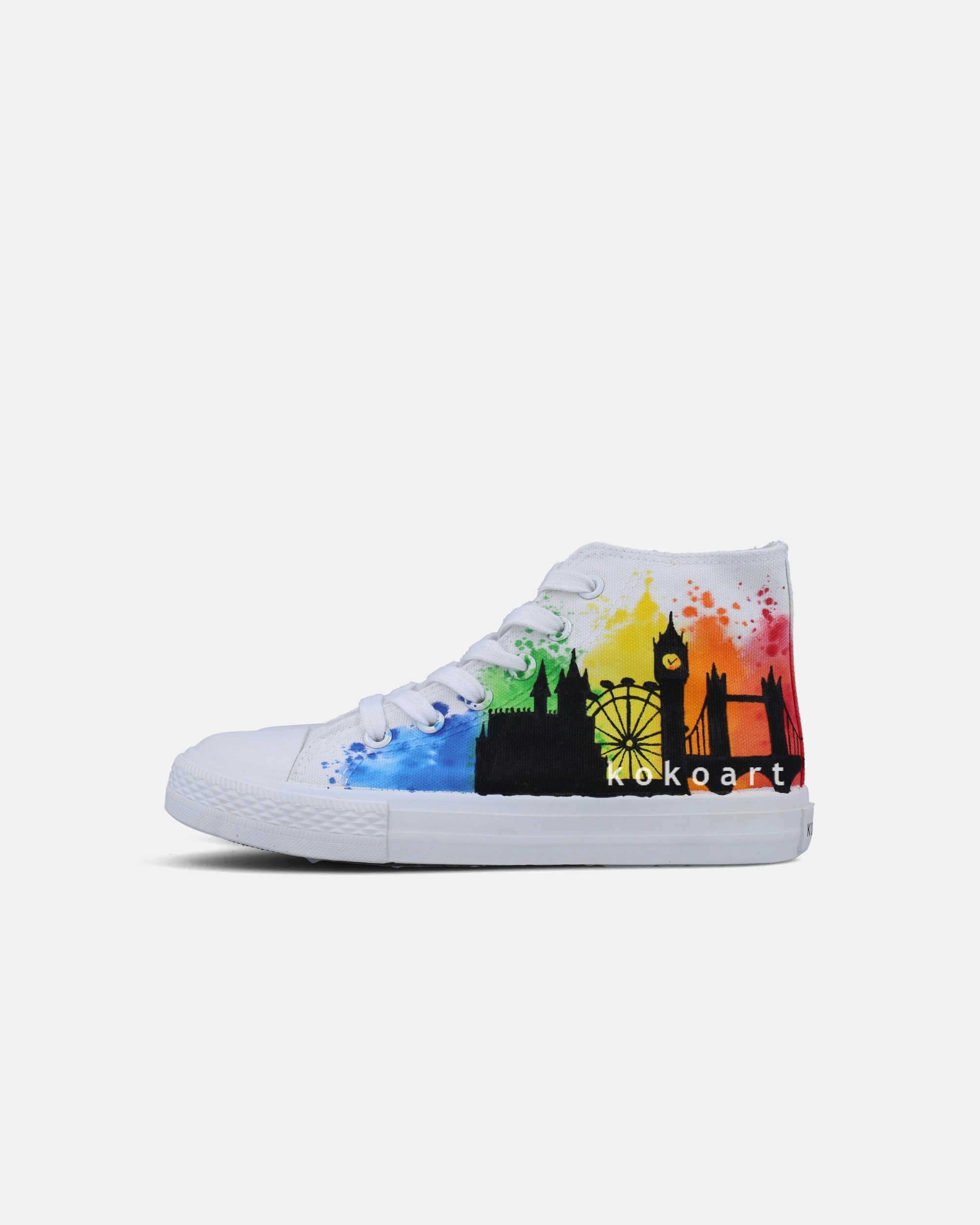 Rainbow London Skyline Hand Painted Shoes