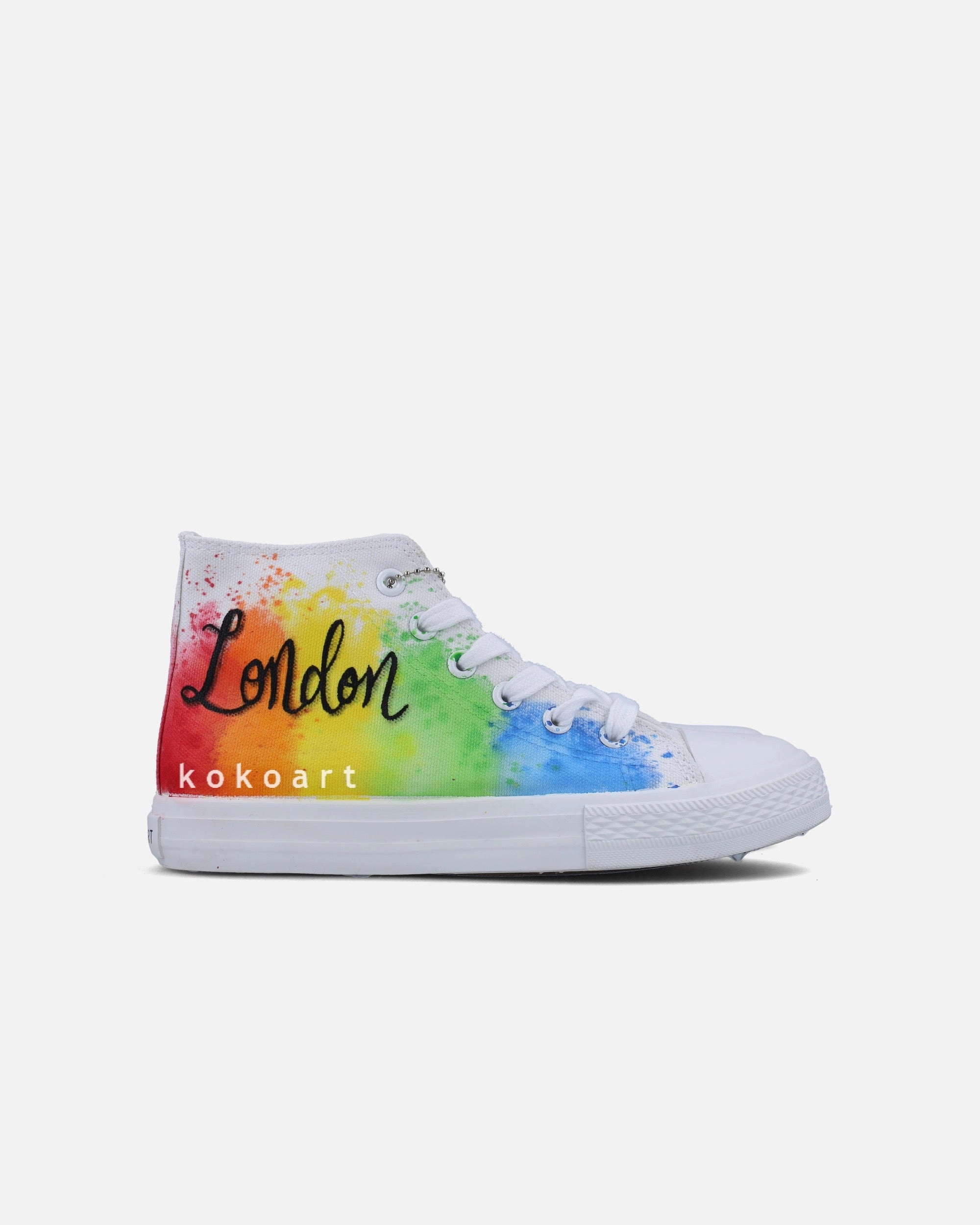 Rainbow London Skyline Hand Painted Shoes