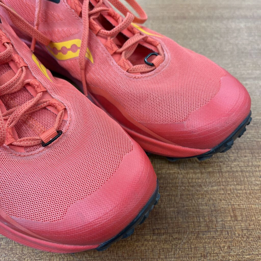 Saucony - Women's Peregrine 12 Trail Running Shoes - MSRP $160: Pink/Yellow-women-W11 Best Running Workout Shoes